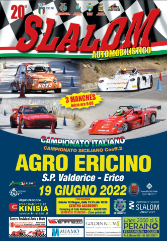 Domani il 20° Slalom Automobilistico dell'Agro Ericino. Il programma