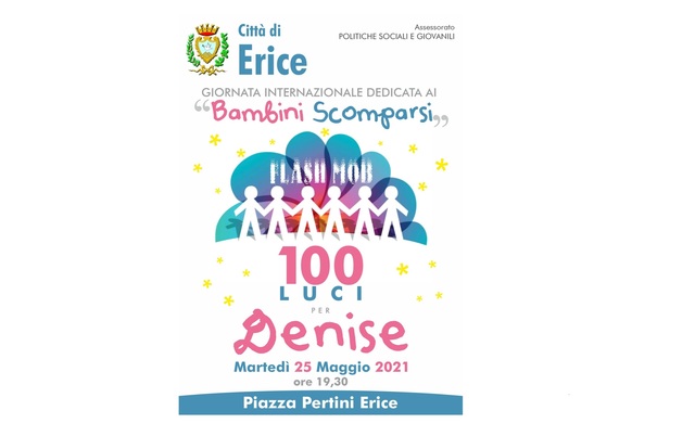 “100 Luci per Denise”: domani pomeriggio a Piazza Pertini evento in occasione della Giornata internazionale dedicata ai bambini scomparsi